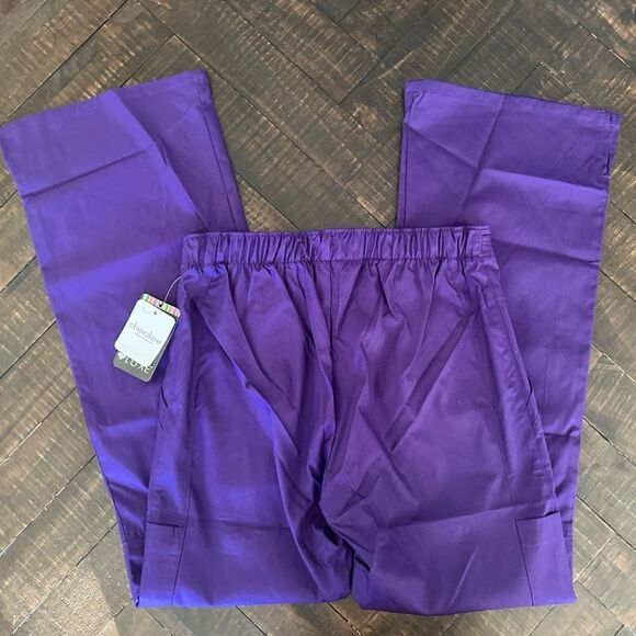 Cherokee Luxe Purple Grape Low Rise Flare Scrub Pants NWT - Picture 3 of 6